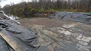 Photo of stones used to anchor liner