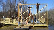 Photo of east wall being raised
