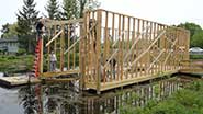 Photo of three framed walls