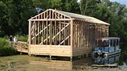 Photo of the roof sheathing in place