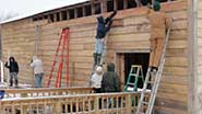 Photo of boards on south wall